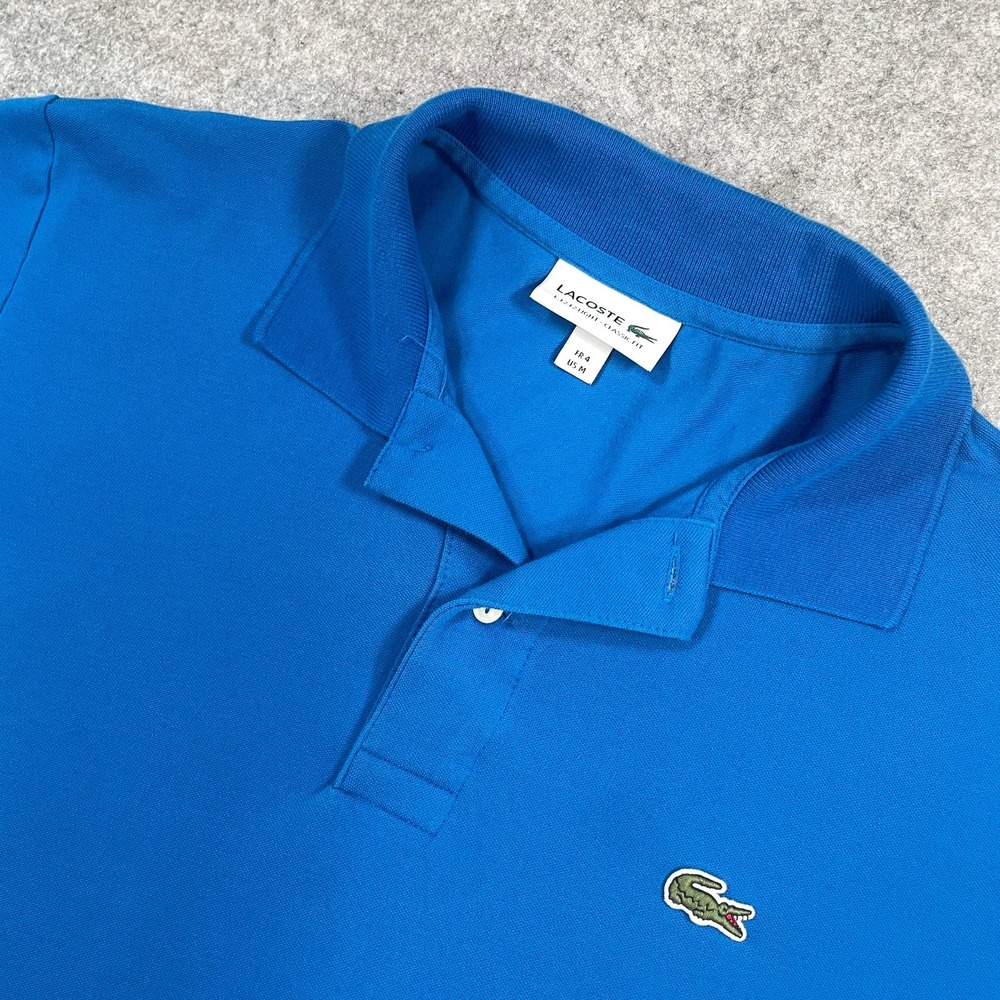 Lacoste Mens Polo Shirt Size M Blue L.12.12 Light Classic Fit Short Sleeve
